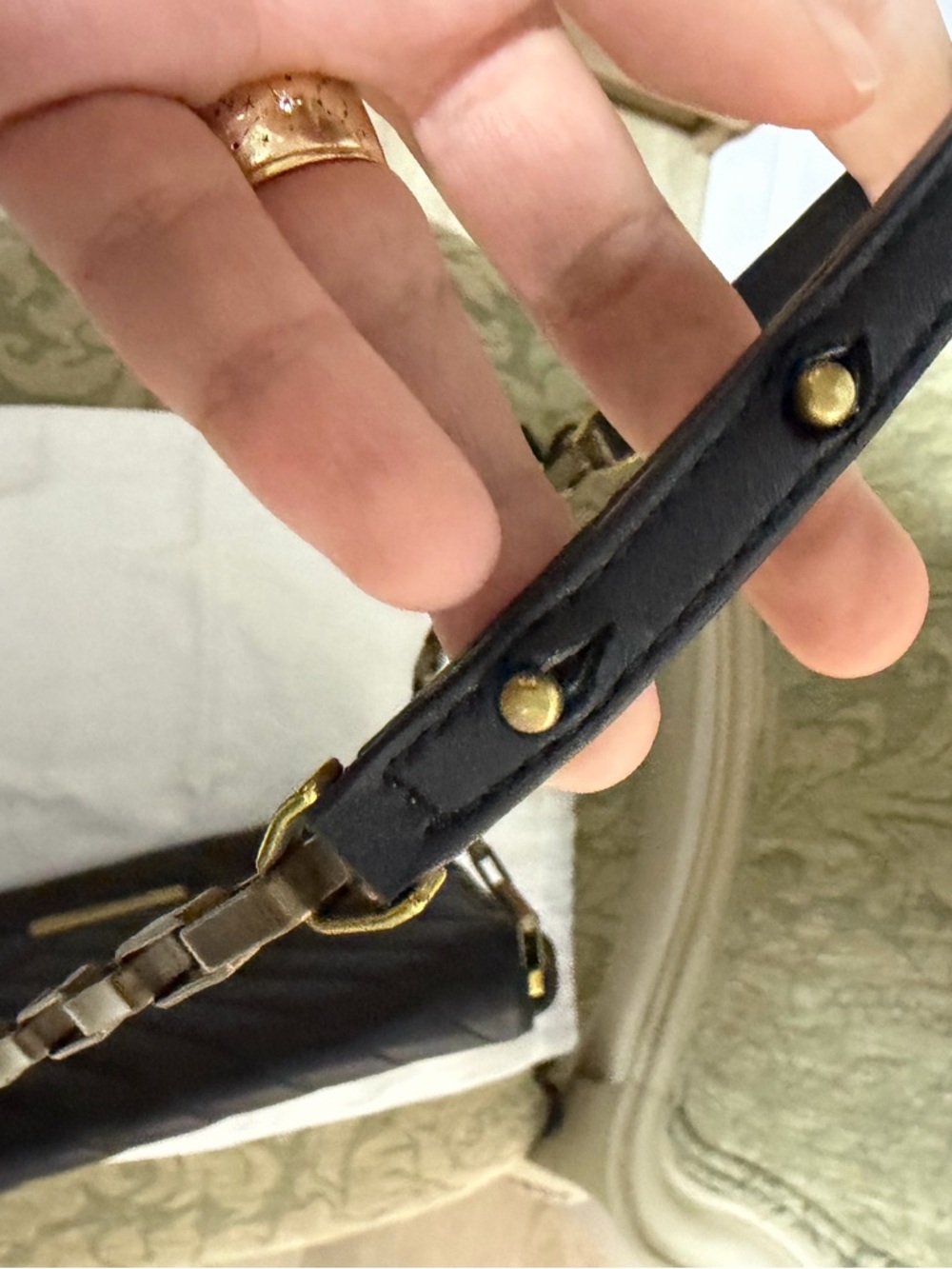 Isabel Marant Black Quilted Leather Crossbody with Gold Chain - Picture 7 of 7